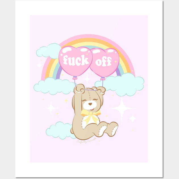 F*ck Off Teddy Bear Wall Art by awfullyadorable